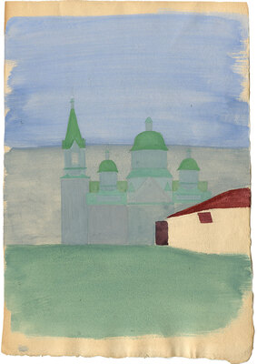 Смирнов Борис Александрович. Пейзаж с церковью в Кобеляках